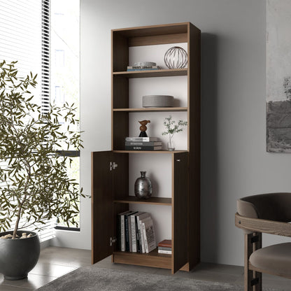 Beyerville Bookcase with Open Storage - Dark Brown, 3-4 Shelves