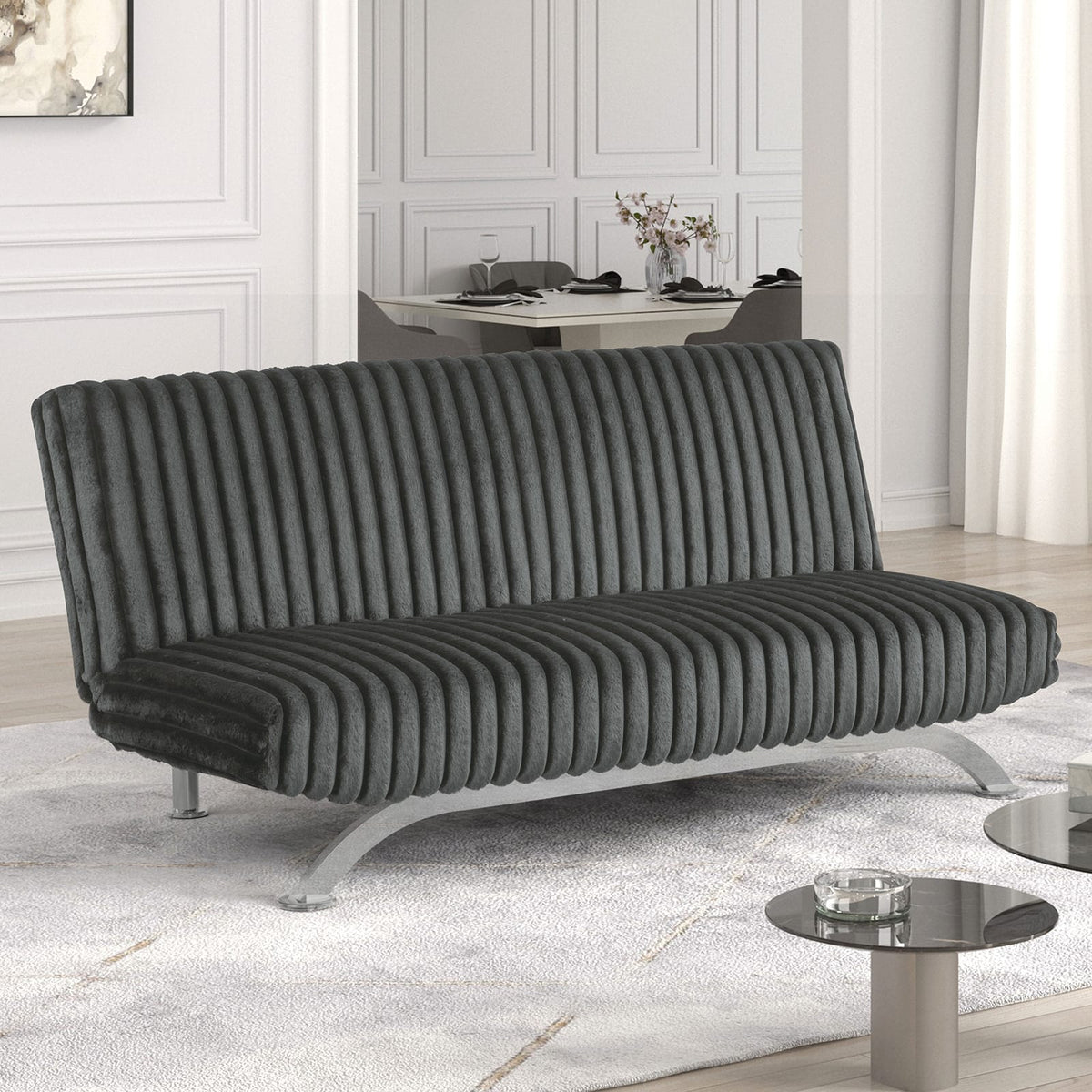 Charcoal Futon Sofa Bed - Contemporary Style for Living Room