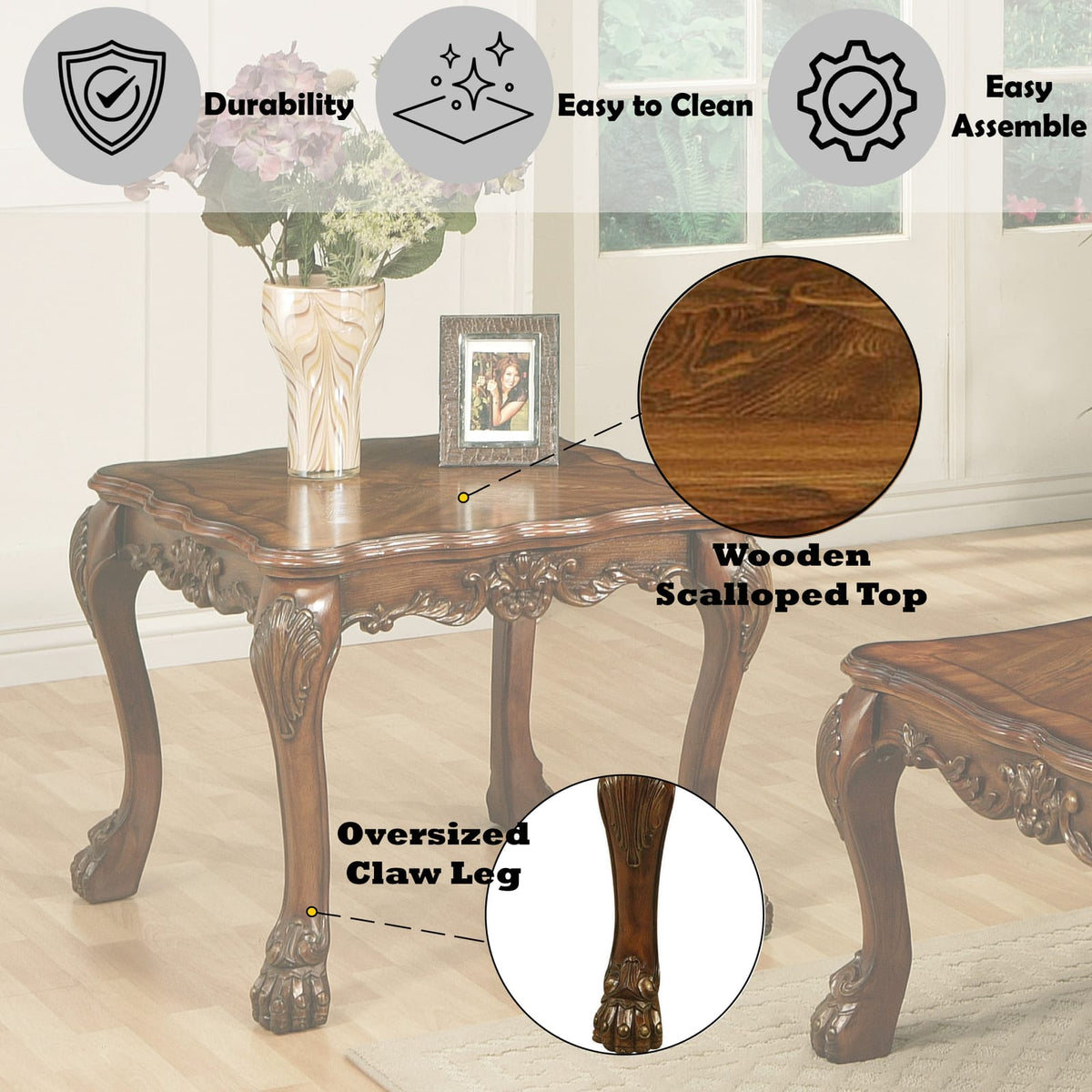 Cherry Square End Table - 28" Solid Wood