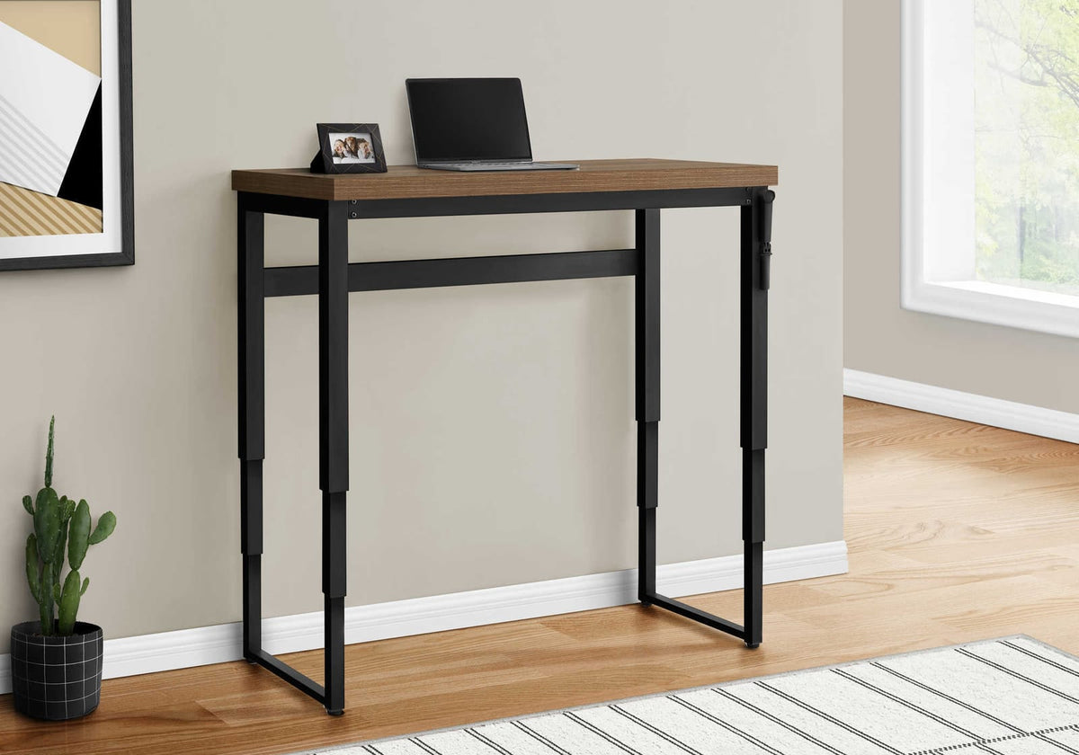 Adjustable Walnut Computer Desk - 29.5" to 48" Height for Home Office