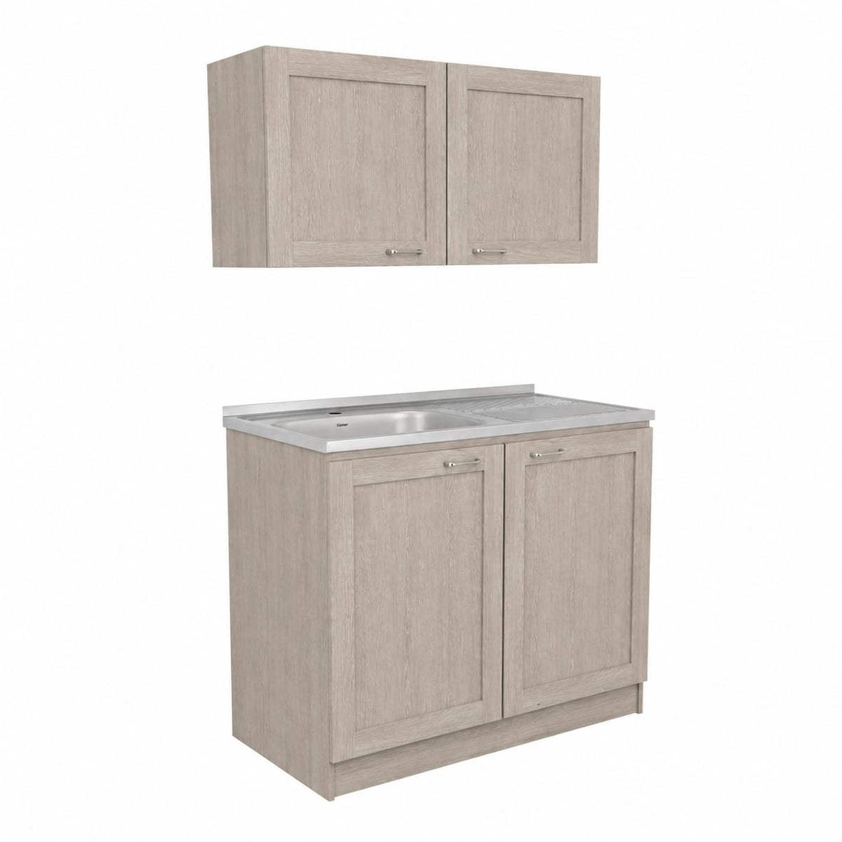 Perseus CabinetSet, Grey - 2-Part Storage Cabinets
