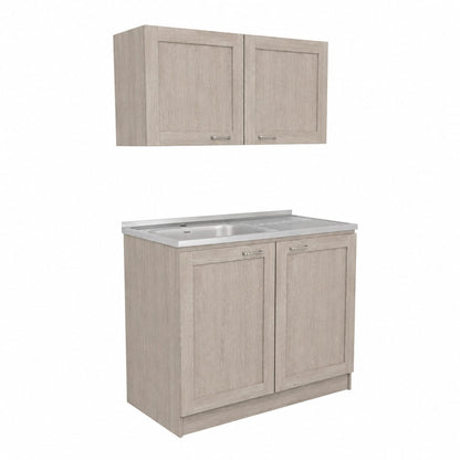 Perseus CabinetSet, Grey - 2-Part Storage Cabinets