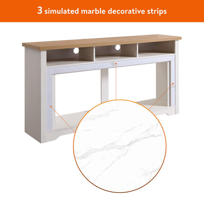 60" Electric Fireplace TV Stand - Cream White