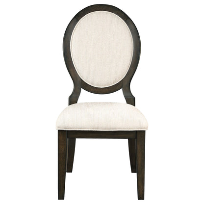 Espresso Oval Back Dining Chairs Set of 2