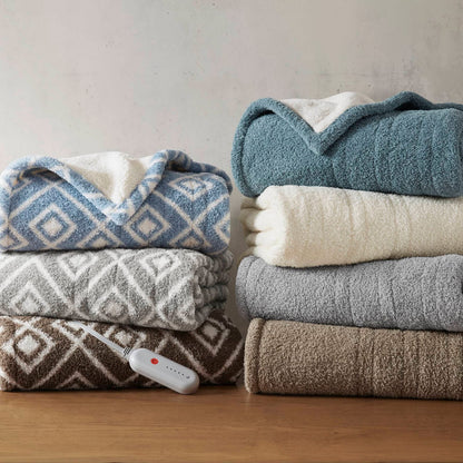 Soft Heated Throw - 50x60" Multicolor Polyester Cozy Blanket