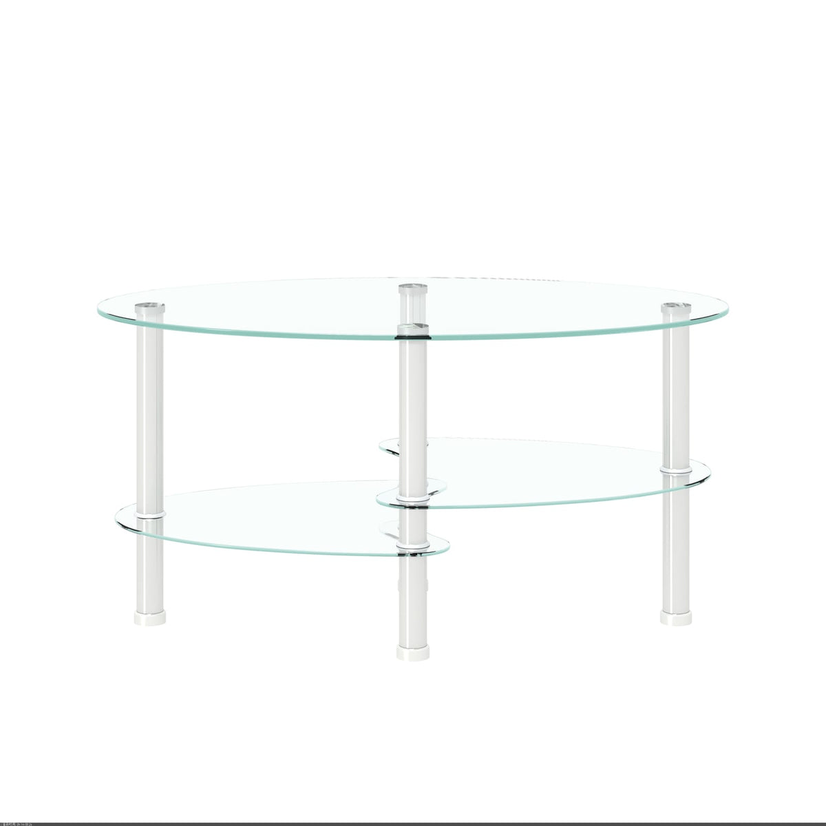 Transparent Oval Glass Coffee Table - Modern Design for Living Room