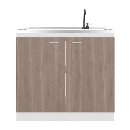 Light Espresso Kitchen Sink Cabinet with Faucet