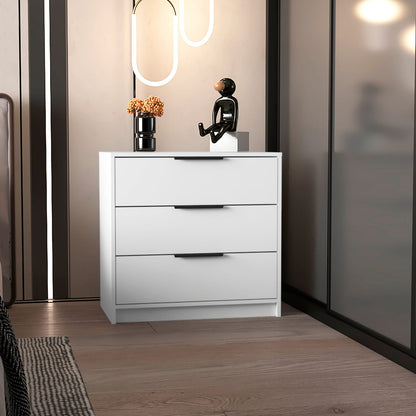 3-Drawer White Dresser - Bedroom Storage