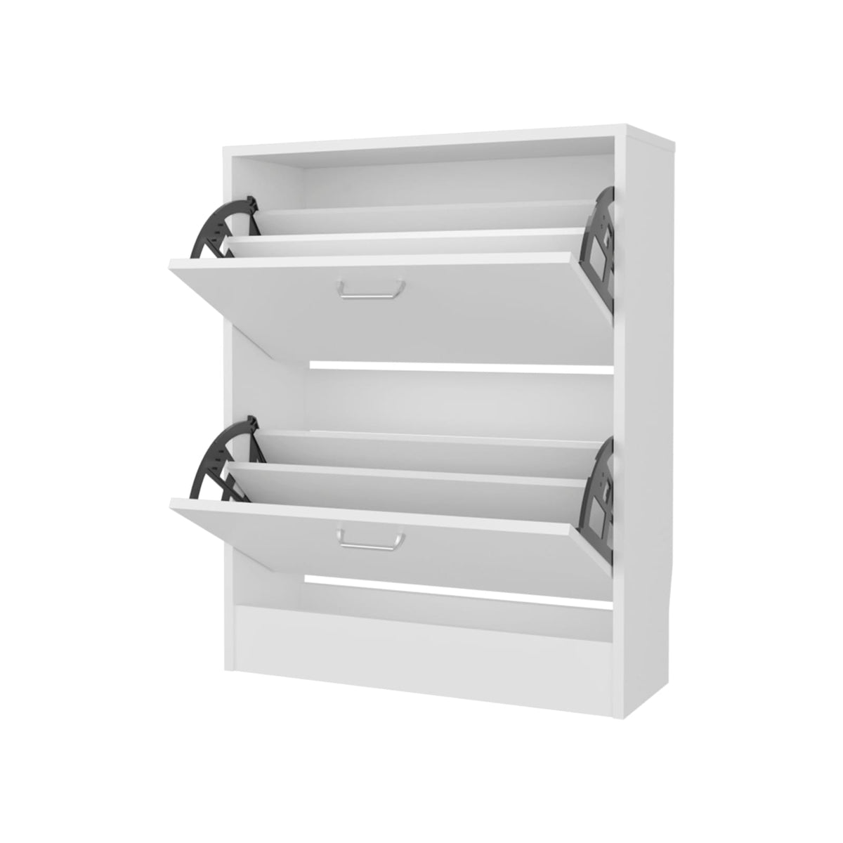 White Shoe Cabinet with 2 Doors - Storage Solutions for Living Room