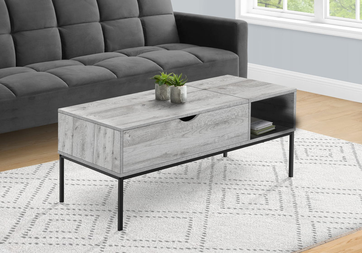 42" Rectangular Coffee Table with Lift-Top & Storage - Grey