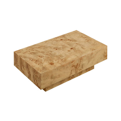 43.31" Natural MDF Burl Wood Coffee Table - Living Room Table