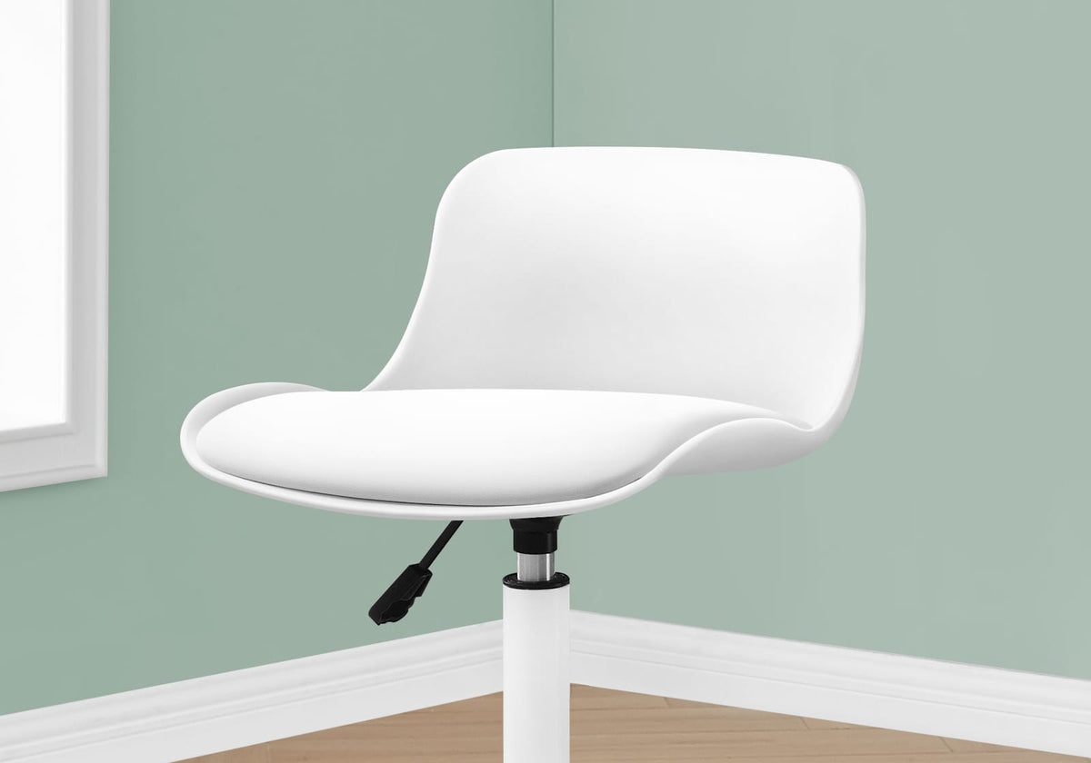 Adjustable Height White Office Chair for Kids
