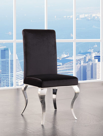 Modern Black Silver Upholstered Dining Chairs for Kitchen Seating