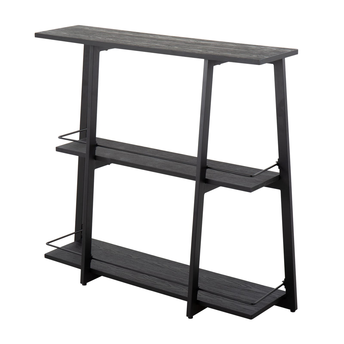 Converge Bookcase - Black Bamboo & Steel Display Shelf