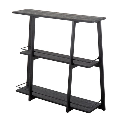 Converge Bookcase - Black Bamboo & Steel Display Shelf