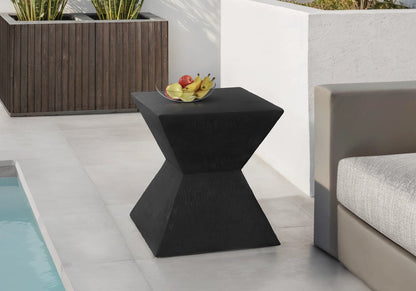Black Magnesium Oxide Accent Table - 25"H Outdoor/Indoor Side Table