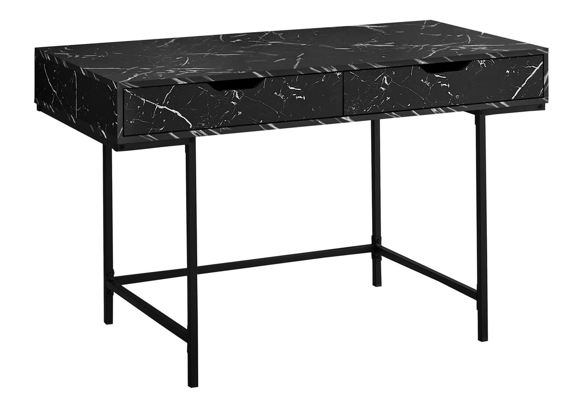 Black Marble Computer Desk - Home Office Storage