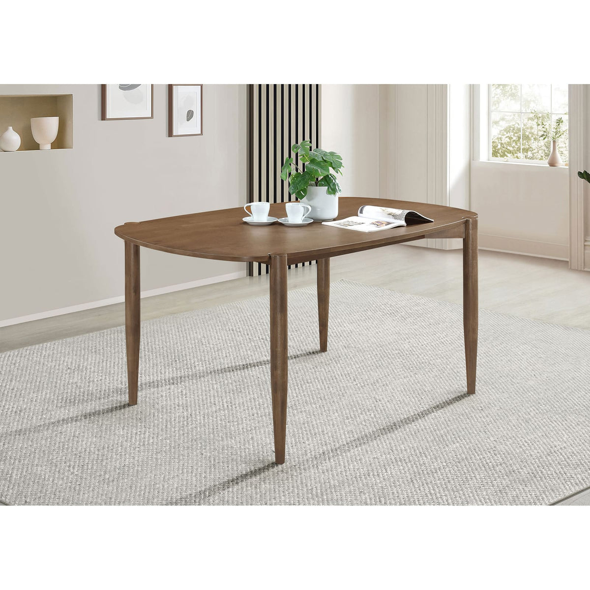 Walnut 6 Seater Dining Table for Modern Kitchen and Dining Rooms