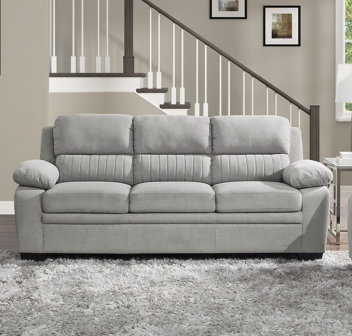 Modern Gray Sofa Set - 3 Piece Living Room Furniture