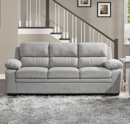 Modern Gray Sofa Set - 3 Piece Living Room Furniture