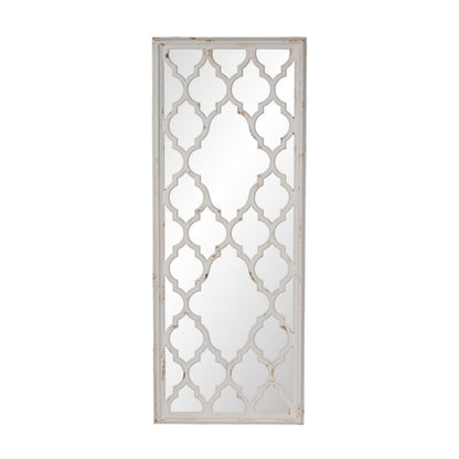 Full Length White Wood Glass Mirror - 59" Tall