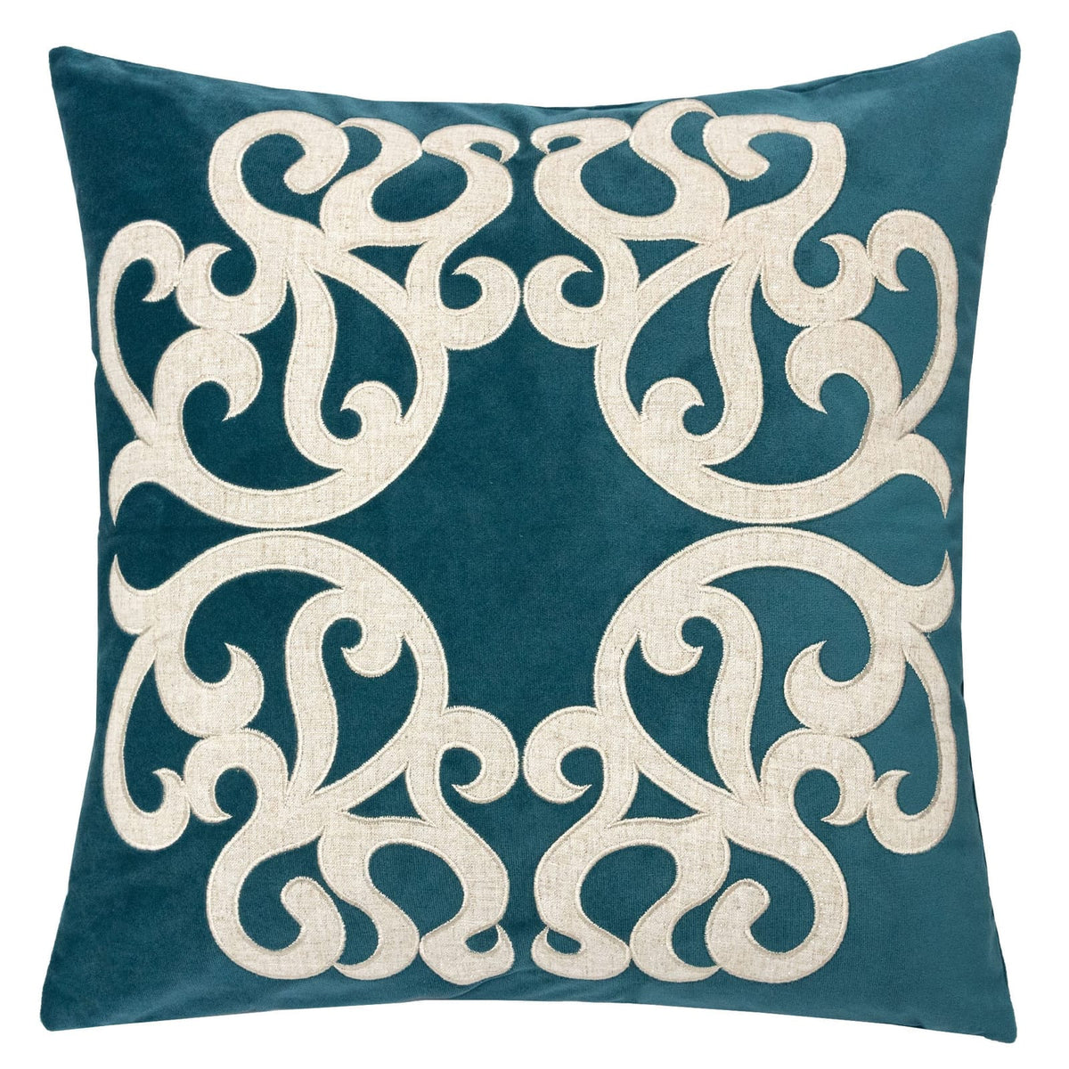 20x20 Green Polyester Pillow Cover Dark Green Vine Design