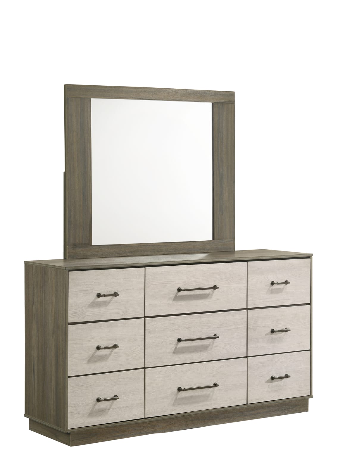 Beige Brown Wood Vanity Mirror - 42.5" Wide