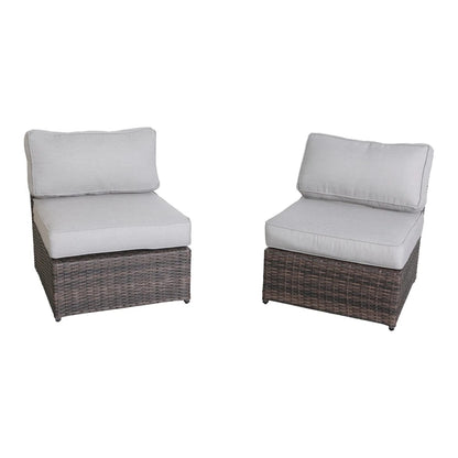Espresso Wicker Patio Set for Poolside Lounging with Cushions