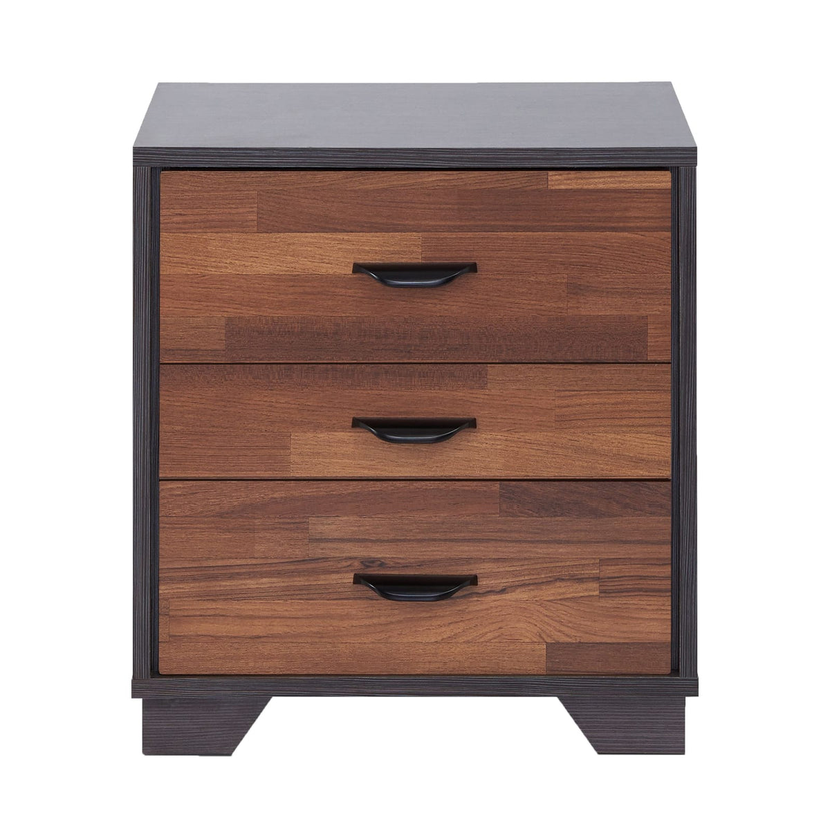 Walnut Accent Table - 3 Drawers, Modern Style
