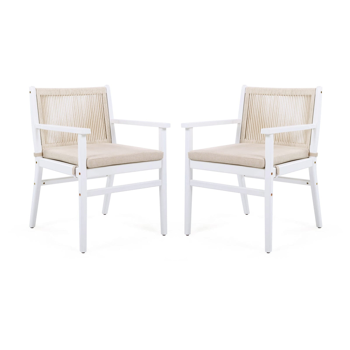 Acacia Wood Patio Dining Chairs Set of 2 for Garden Seating