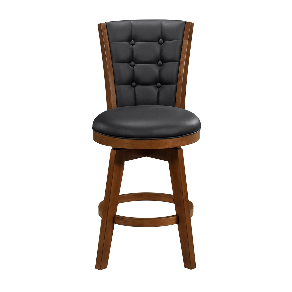 Chestnut Solid Wood Swivel Counter Height Chairs for Dining Room