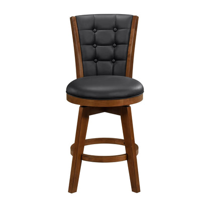 Chestnut Solid Wood Swivel Counter Height Chairs for Dining Room