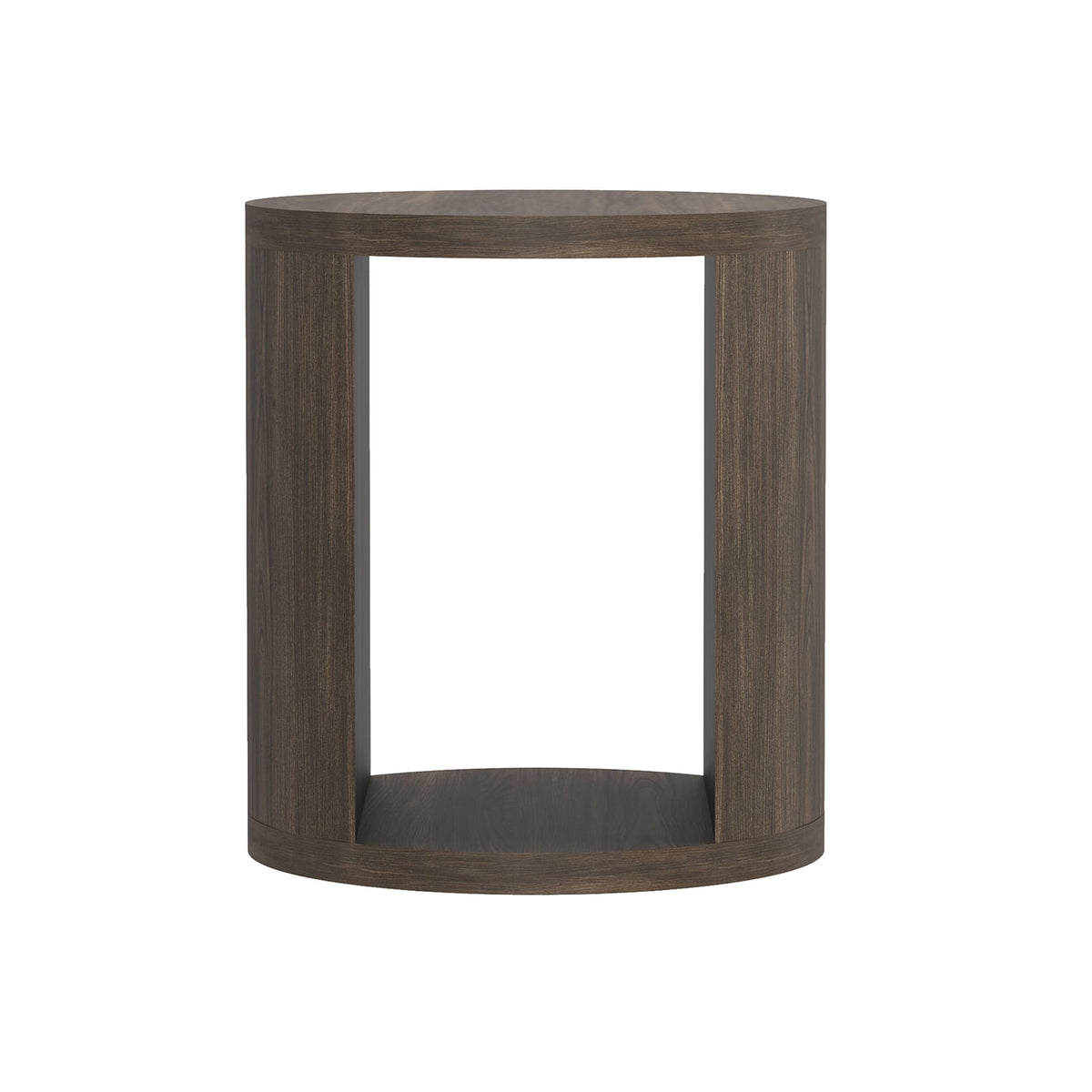 Walnut MDF End Table with Storage Compartment for Living Room