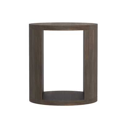 Walnut MDF End Table with Storage Compartment for Living Room