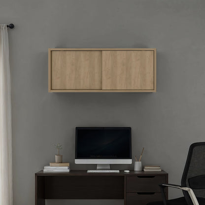 Natural Oak Wall Storage Cabinet - 31" Wide