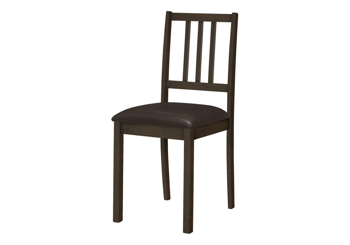 Espresso Faux Leather Dining Chairs - Set of 2 for Living Room