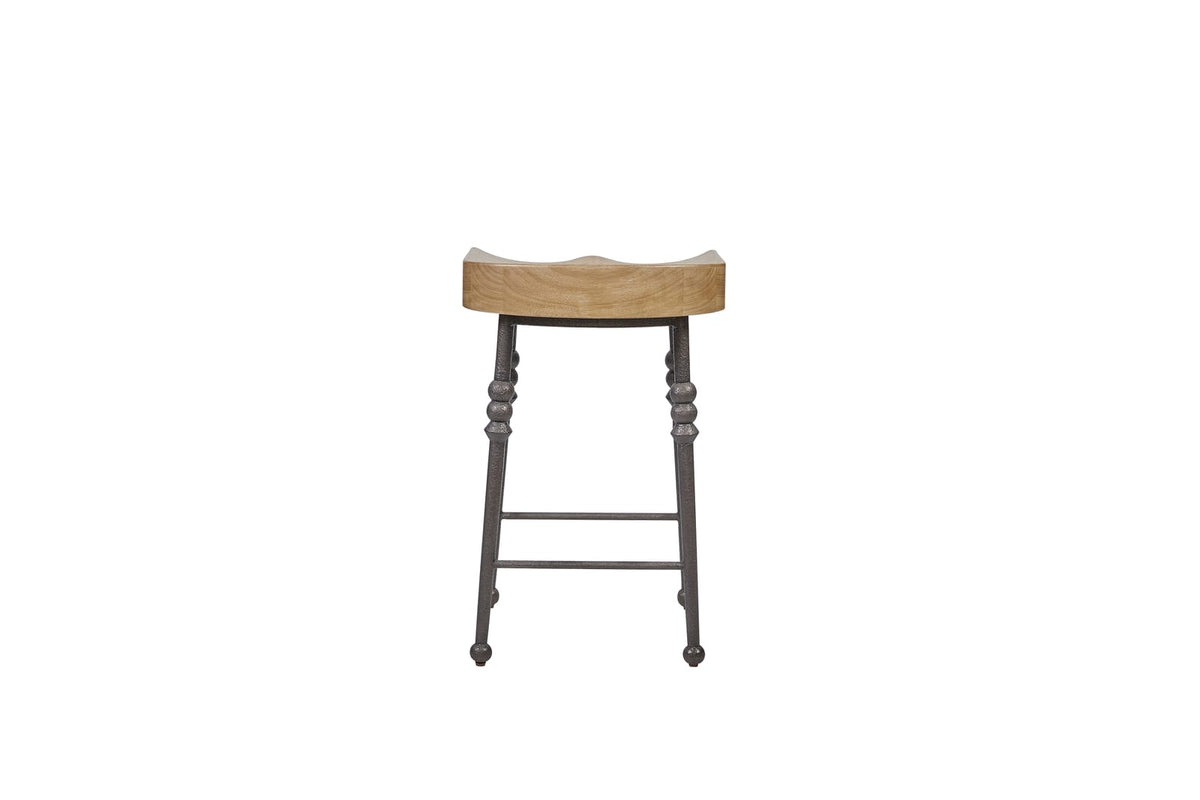 Light Tan Counter Height Saddle Stool - Dining Room