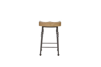 Light Tan Counter Height Saddle Stool - Dining Room