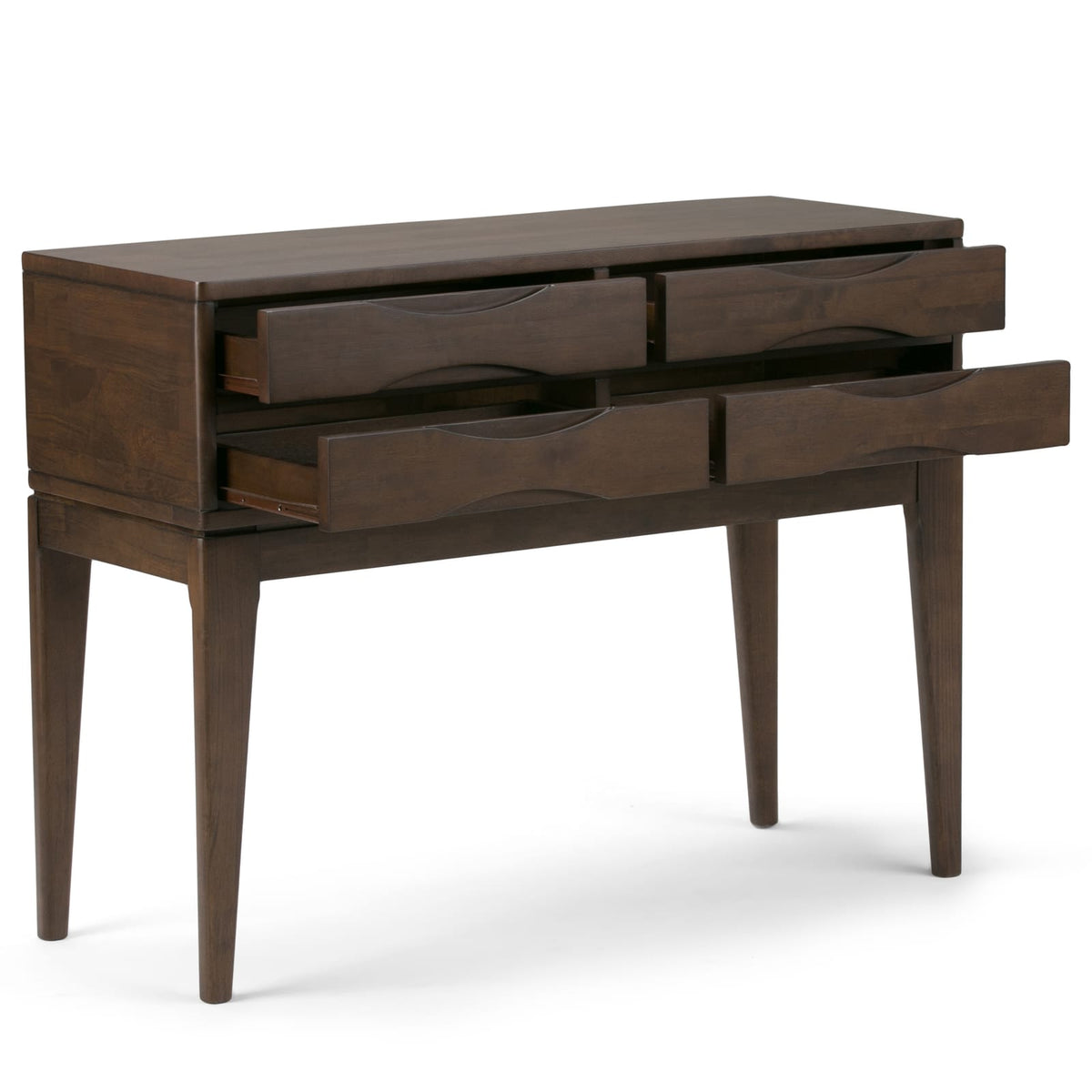 Dark Brown Wood Console Table - 40" Wide Storage Table for Living Room