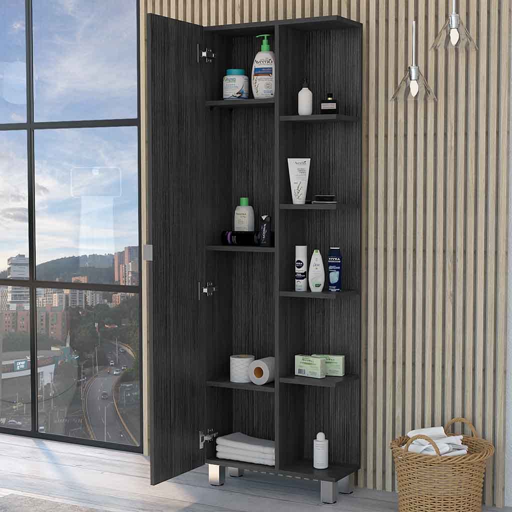 Los Angeles Linen Cabinet - 5 Shelves, Smoke Gray
