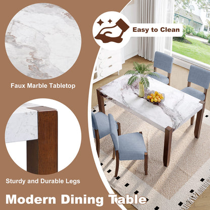 Gray & White Dining Table Set - Seats 4 for Dining Room