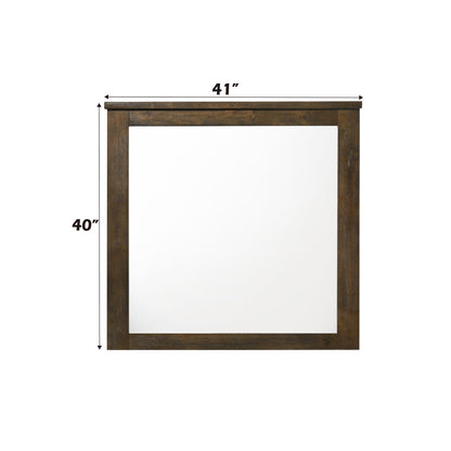 Oak Finish Vanity Mirror - 34" x 33"