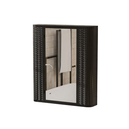 Antique Black Wall Mounted Bathroom Cabinet with Mirror