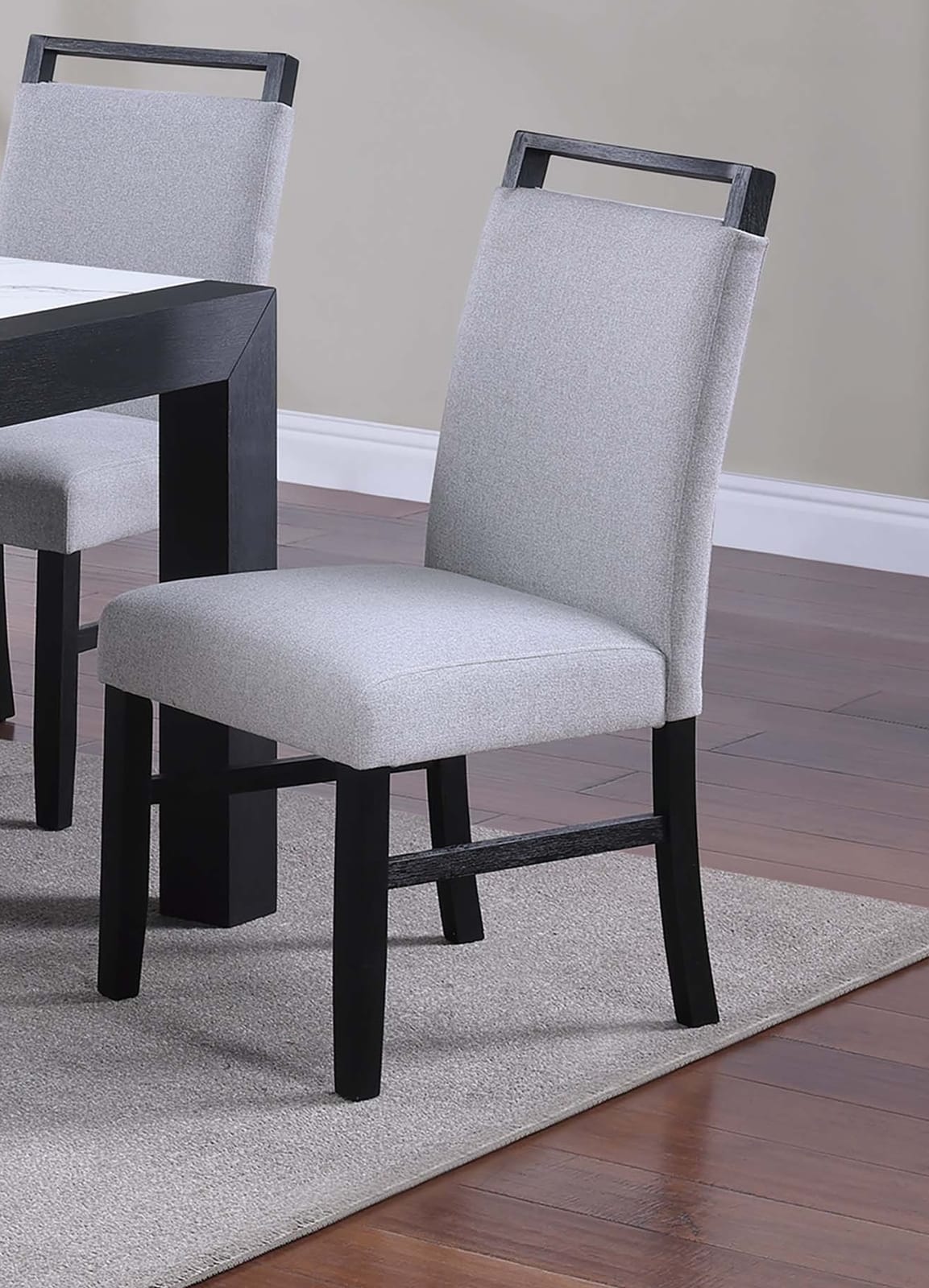 6-Piece Dining Table Set - Charcoal & White