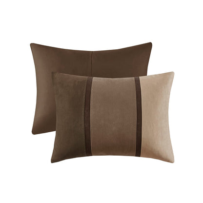 Queen Brown Polyester Comforter Set 7 Piece