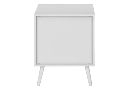 24" White Accent Table with Storage Drawers for Living Room