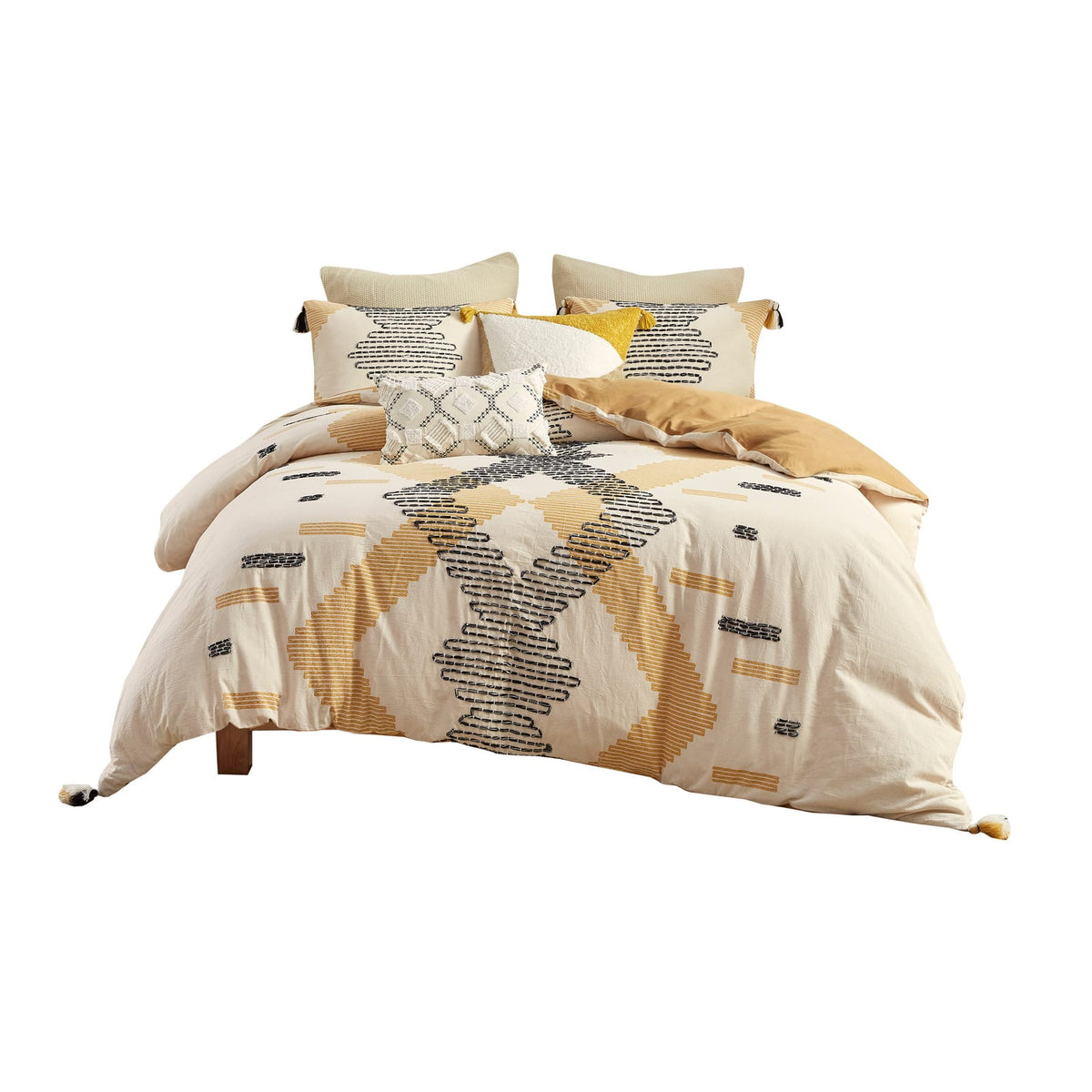 Queen Cotton Duvet Cover Set Multicolor