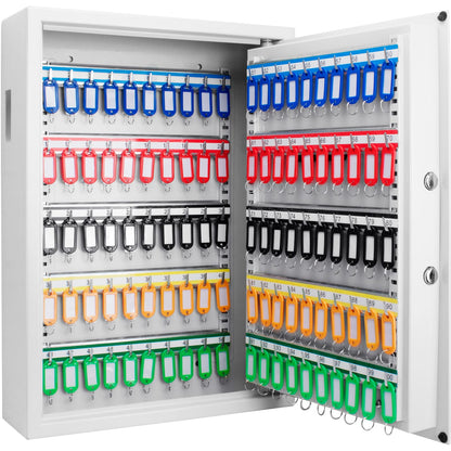 100 Keys Key Cabinet Digital Wall Safe - White Steel