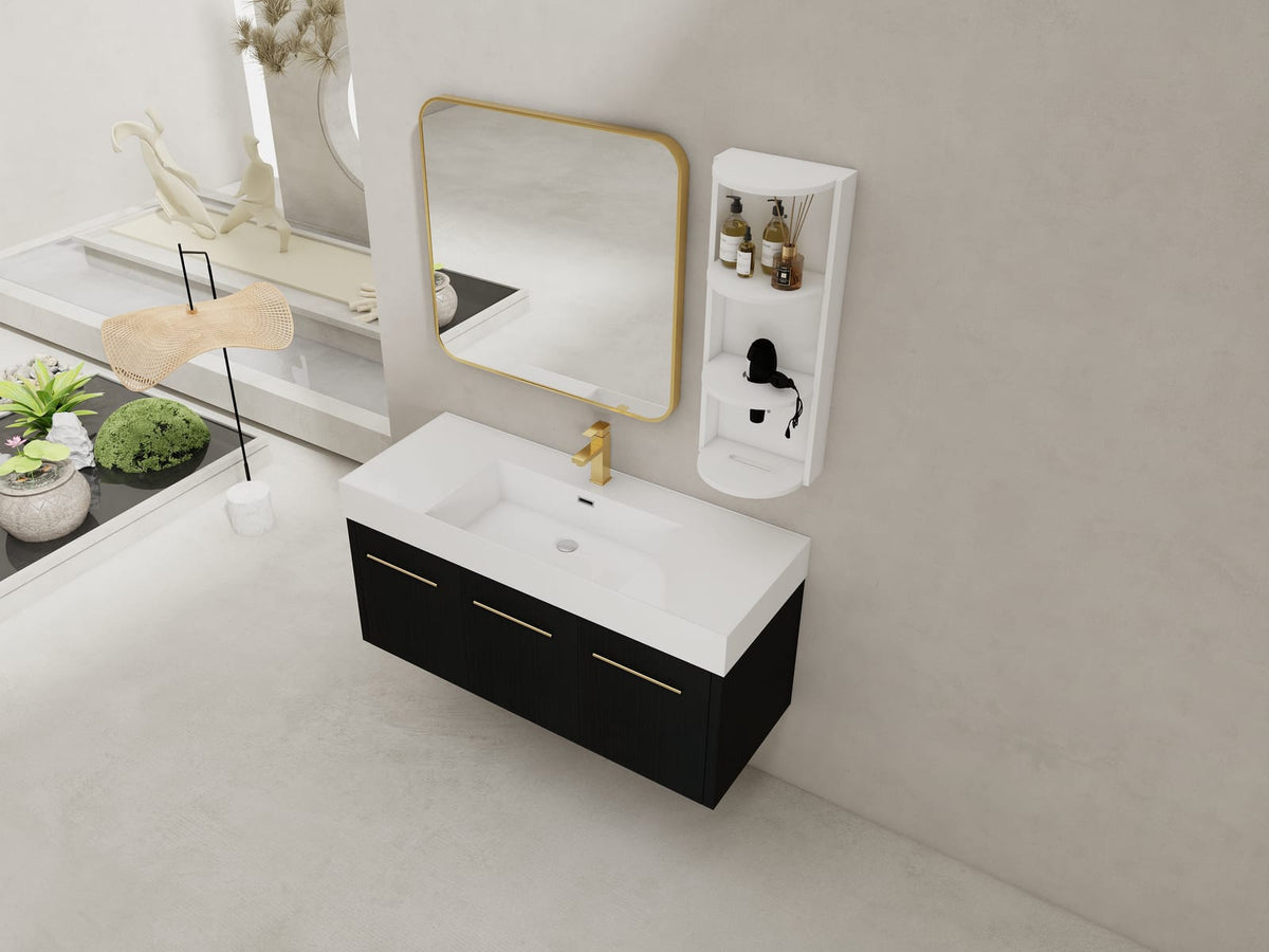 47 Inch Black Chestnut Bathroom Vanity with Sink