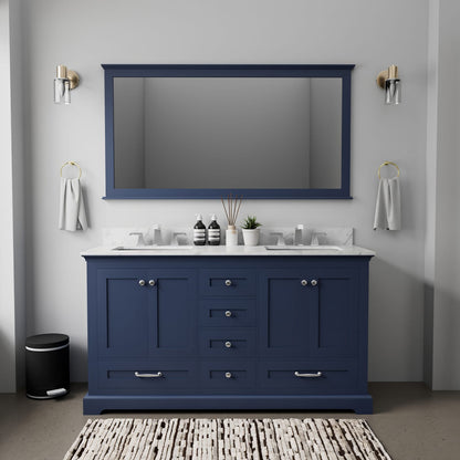 Navy Blue Double Bath Vanity - 60" W x 22" D - Wood & Plywood